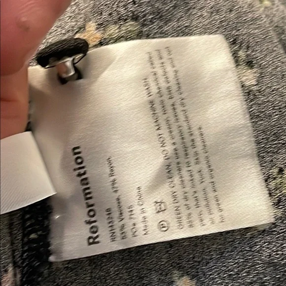 Reformation Black and White Puff Sleeve Midi Sundress - Picture 12 of 12